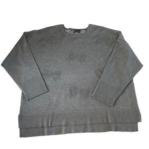 Cable & Gauge Gray Women's Sweater Bow Design 3/4 Sleeve Size 3X NWT